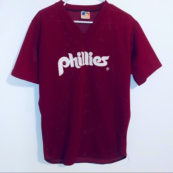Vintage 80s MLB Burgundy Phillies Jersey - Picture 7 of 7